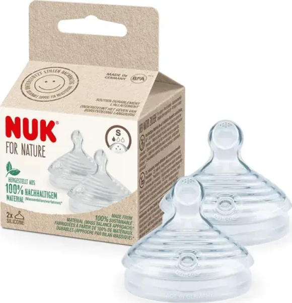 NUK Cumlík na dojčenskú fľašu S / Cumlík / silikónová / 2 ks / rýchlosť prietoku 3 (10124025)