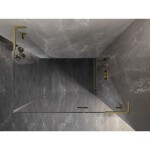 MEXEN/S - Lunar L sprchový kút dvere krídlové pravá 80 x 70, transparent, zlato kartáčovaná 834L-080-070-55-00-P