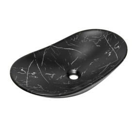 Umývadlo na dosku SAT Infinitio 61,5x36 cm čierny matný mramor, bez prepadu SATINF61536MRBKM SATINF61536MRBKM