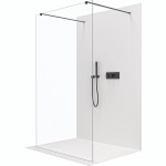 CERANO - Sprchová zástena Walk-in Onyx Duo Ľ/P - 8 mm - hranatá vzpera - čierna matná, transparentné sklo - 120x200 CER-8050BD2023