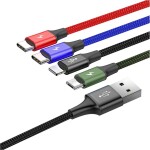 Baseus CA1T4-B01 Fast 4v1 čierna / 2x USB-C / micro USB / Lightning / 1.2m (CA1T4-B01)