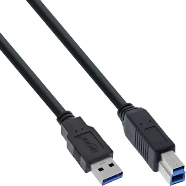 InLine USB-A - USB-B čierna / Kábel / USB 3.0 / 5 Gbps / 2 m (35320)