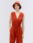 Thinking MU Orangered Cuadrito Winona Jumpsuit ORANGERED XS