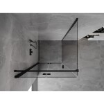 MEXEN/S - Mist-F sprchovací kút skladacie dvere ľavá 75 x 75, transparent, čierna 8A6T-075-075-70-00-L