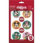Dekorácie z jedlého papiera na cupcaky Mickey a Minnie 5,8 cm 6 ks - Dekora - Dekora