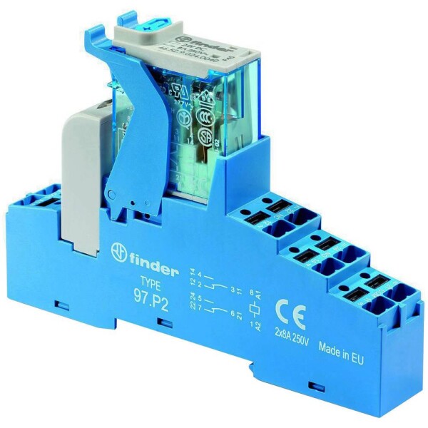 Finder 4C.P2.9.012.0050 väzobné relé, 12 V/DC, 8 A, 2 prepínacie, Tray, 1 ks; 4C.P2.9.012.0050-10