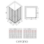 CERANO - Sprchovací kút Volpe Duo Ľ/P - 6 mm - chróm, transparentné sklo - 70x70x190 - zalamovacie CER-427357