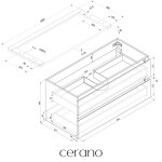 CERANO - Kúpeľňová skrinka Carole + doska pod umývadlo Navira Pro - 36 mm - dub medový - 100x51,6x46 CER-668303
