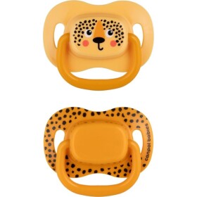 Canpol babies Set symetrických silikónových cumlíkov BabiesBoo 6 - 18 m 2 ks oranžový