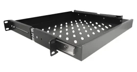 DeLock 19" výsuvná polica 42631 čierna / Rack polica / 1U / 3x zásuvka HE / kov (42631)