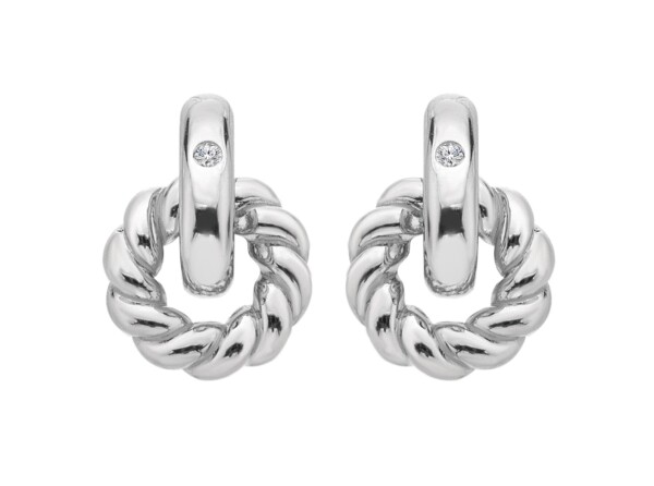 Hot Diamonds Elegantné strieborné náušnice s diamantmi Willow DE804