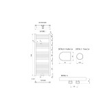 AQUALINE - ALYA vykurovacie teleso rovné 400x1188, stredové pripojenie, chróm LLS308