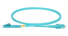 Lanview LC-SC OM3 tyrkysová / Optický patch kábel / Multimode / Duplex / UPC / LSZH / 1 m (LVO231477)