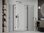 MEXEN/S - Roma Duo sprchovací kút 70 x 70, transparent, čierna 854-070-070-70-00-02