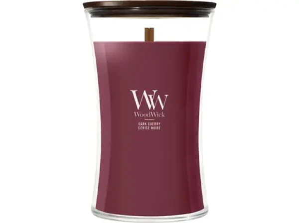 Woodwick Dark Cherry 609,5 g / Vonná sviečka / váza veľká / doba horenia 110-120 hod (2670707E)