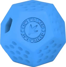 KIWI WALKER Gumová hračka Dodecaball Maxi modrá / Otvor na maškrty / 8 cm (RUB-251)
