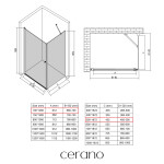 CERANO - Sprchovací kút Antelo L/P - 6 mm - chróm, transparentné sklo - 70x50x190 - otočný CER-8050BD116