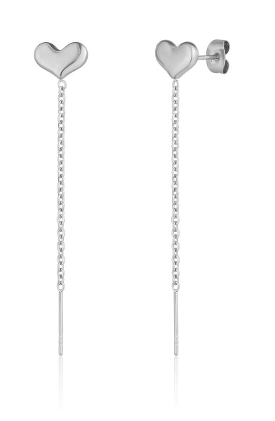 JVD Dlhé oceľové náušnice so srdiečkom SSSE0141XG10000