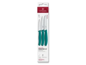 VICTORINOX Swiss Classic Kuchynský nôž 3 ks set zelená / rovné a vrúbkované ostrie (6.7114.34C1)