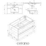 CERANO - Kúpeľňová skrinka Carole + keramické umývadlo Todo - biela matná - 81x50x46,5 CER-476309