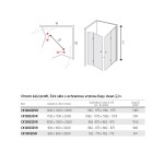 Mereo Sprchovací kút, Novea, štvorec, zalamovací, 90x90 cm, chróm ALU, sklo Číre CK12823ZVR