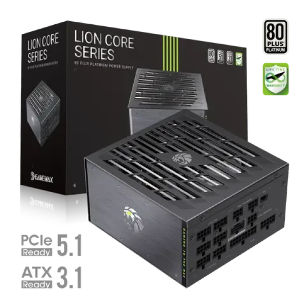 Gamemax LION CORE 1200P / Napájací zdroj / 1200W / 80 PLUS Platinum / Plne modulárny (LION CORE 1200P)