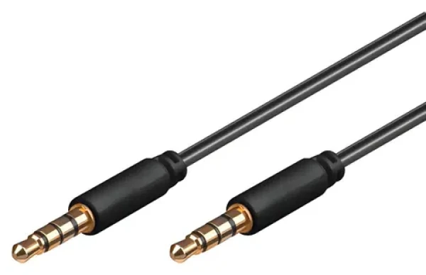 OEM Kábel Jack 3.5mm 4pin M/M 2m / Audio kábel / prepojovací (4040849638305)