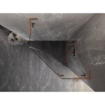 MEXEN/S - Lunar L sprchový kút päťboký krídlový pravá 90 x 90, transparent, meď kartáčovaná 831L-090P-090L-65-00-P