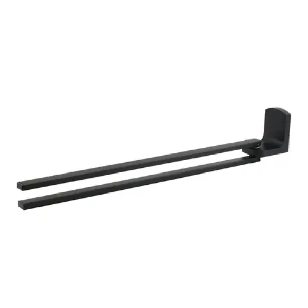 Spirella TAKU dvojitý nástenný držiak na uteráky matná čierna / oceľ / 39 cm (7610583210876)