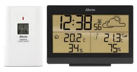Alecto WS-2300 čierna / Meteostanica / bezdrôtový senzor / budík / podsvietený displej (WS-2300)