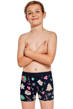 BOXERKY MLADÉ 700 VIANOČNÉ tmavě modrá 140