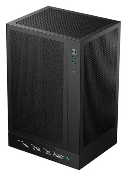 DEEPCOOL CH170 Digital čierna / Počítačová skriňa / USB-C / 2× USB 3.2 Gen2 / LED displej (R-CH170-BKNPI0D-G-1)