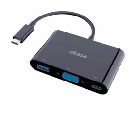 Akasa AK-CBCA02-15BK adaptér čierna / USB-C dokovací adaptér / USB-A 3.0 / VGA / USB-C (AK-CBCA02-15BK)
