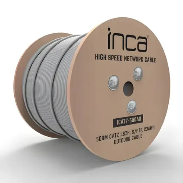 INCA Sieťový kábel Cat7 500 m šedá / Sieťový kábel / S/FTP / 10 Gbit/s / AWG23 (ICAT7-500AG)