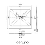 CERANO - Sprchová vanička štvorcová FlexiCut - SMC/minerálny kompozit - upraviteľná - biela matná - 100x100x3 CER-666055