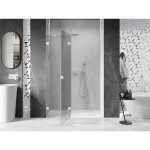 MEXEN/S - Lunar sprchové dvere krídlové ľavé 140, transparent, biela 834-140-000-20-00-L