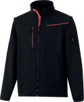 Bunda 2 V 1 Delta Plus softshell SOCCIA Farba: Čierna/ Červená, Veľkosť: M (SOCCINOTM)