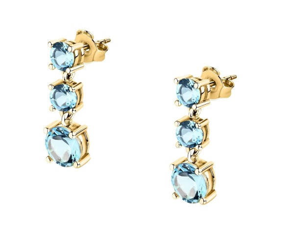Morellato Visiace pozlátené náušnice so svetlo modrými zirkónmi Tesori SAIW301