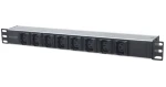 Intellinet PDU 19" 8x C13 čierno-strieborná / PDU / 1U / 8x zásuvka C13 / 16 A / kábel 2 m (163651)