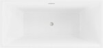 MEXEN/S - Nita vaňa voľne stojaca 170 x 80, biela, sifón a prepad nikel kartáčovaná 52091708000-97