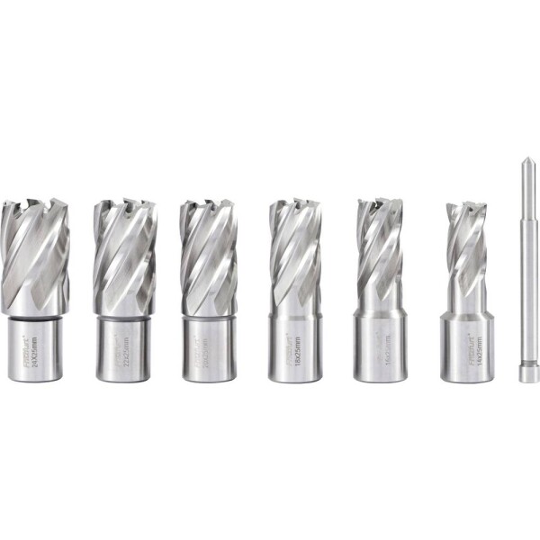 FRITZFURT 3121-1017 sada jadrových vrtákov 7-dielna 14 mm, 16 mm, 18 mm, 20 mm, 22 mm, 24 mm vysoko pevné 1 sada; 3121-1017