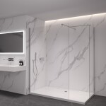 CERANO - Sprchová zástena Walk-in Onyx TL/P - 8 mm - hranatá vzpera - chróm, transparentné sklo - 120x30x200 CER-8050BD72114