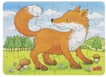 GOKI Drevené puzzle Lesné zvieratká: Líška