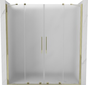 MEXEN/S - Velar Duo posuvné sprchové dvere 180, dekor, zlatá 871-180-000-32-50