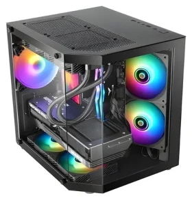 TAC MARS MC-3TLITE čierna / Počítačová skriňa / mATX / Tvrdené sklo / RGB podsvietenie (TACMARS-MC3TLITE)