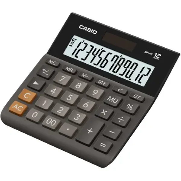 Casio MH 12 čierna / stolná kalkulačka / dvanásťmiestna / duálne napájanie