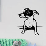 Veselá Stena Samolepka Pes Jack Russell Terrier Farba: zelená, Veľkosť: 100 x 75 cm