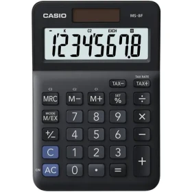 Casio MS 8 F čierna / Stolová kalkulačka s výpočtom DPH / osemmiestna (MS 8 F)