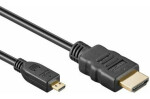 Kábel s Ethernetom, HDMI (M) - microHDMI (M) / 2m / high speed