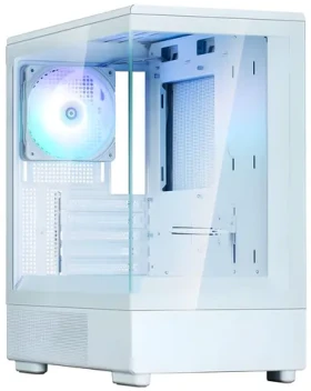 Zalman P10 biela / PC skriňa / Mini Tower / 1x 120mm ARGB fan / 1x USB-A 3.2 Gen2 + 1x USB-C / temperované sklo (P10 White)